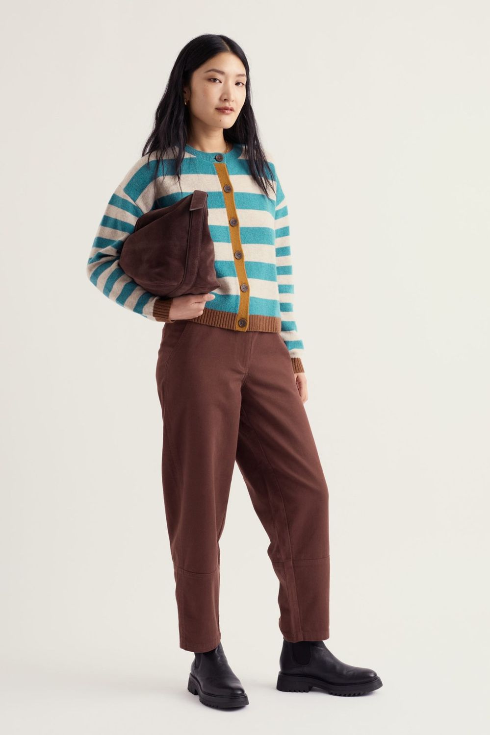Pinwell Cardigan in Bright Shape Estuary Mix
