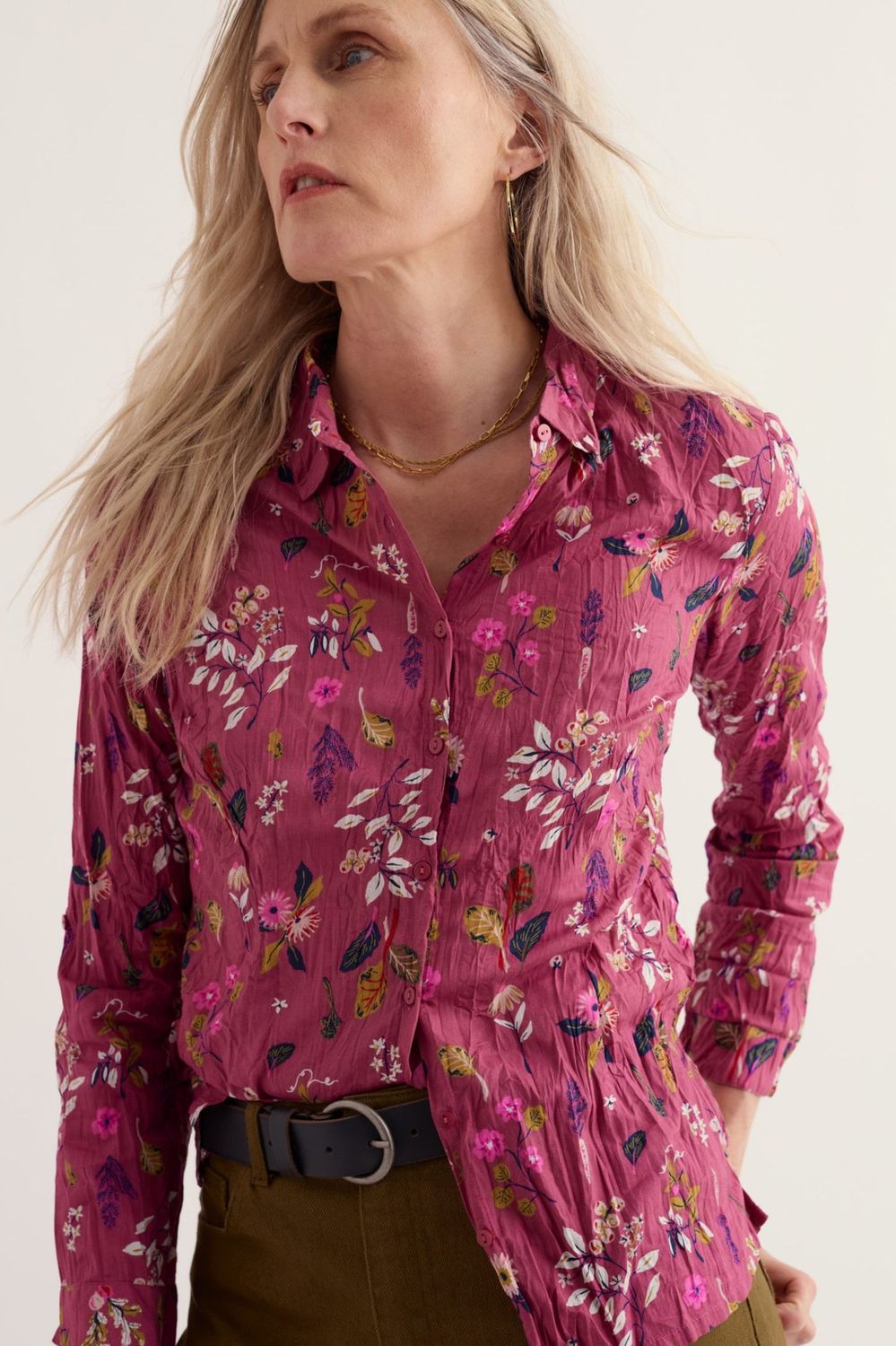 Larissa Shirt in Flora Study Rosa