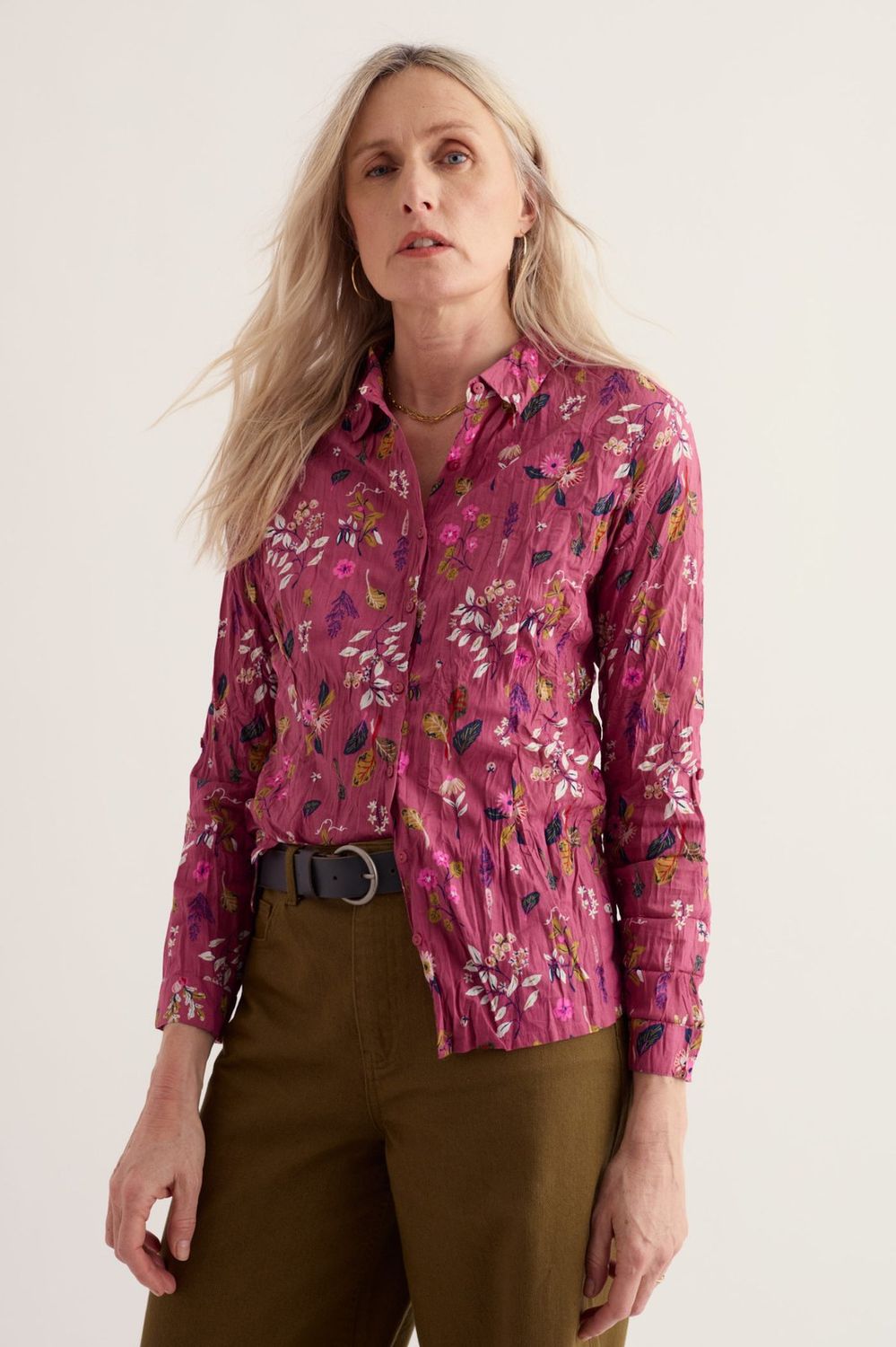 Larissa Shirt in Flora Study Rosa