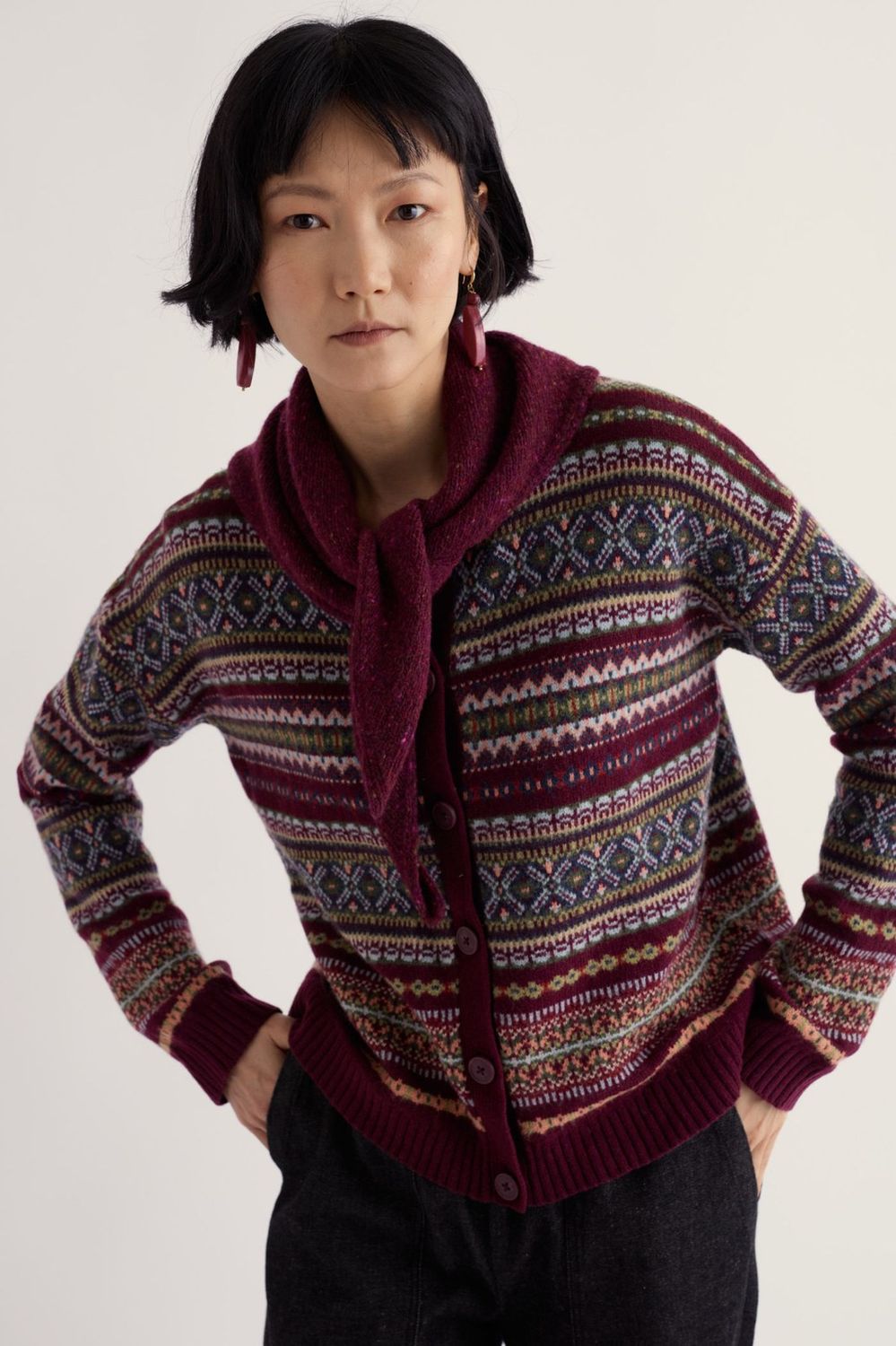Copperhouse Cardigan in Larkspur Dark Hellebore
