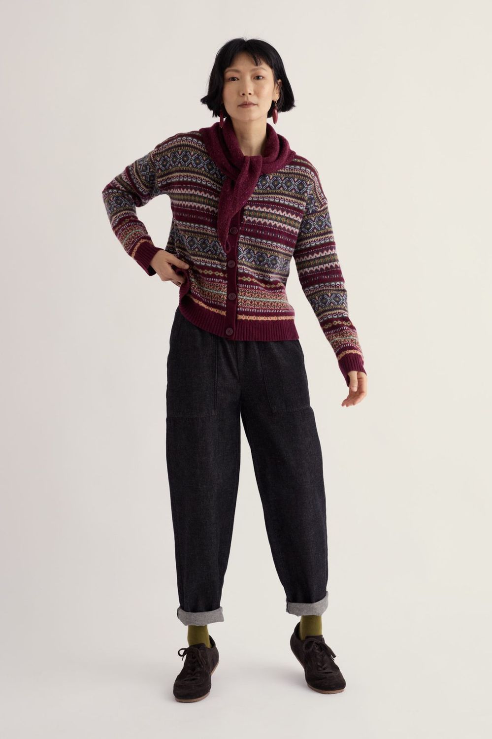 Copperhouse Cardigan in Larkspur Dark Hellebore