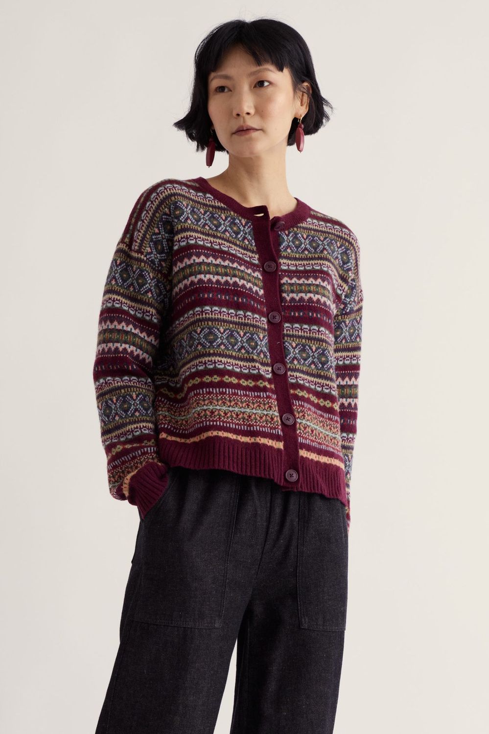 Copperhouse Cardigan in Larkspur Dark Hellebore