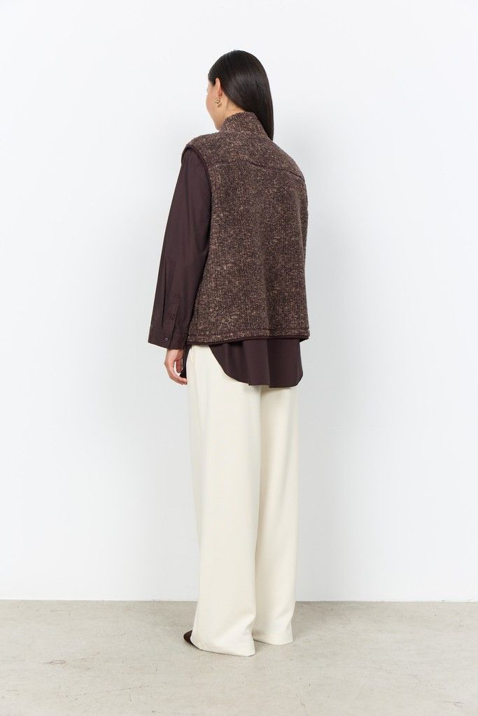 Gertrud Waistcoat in Chocolate Plum Mel Combi
