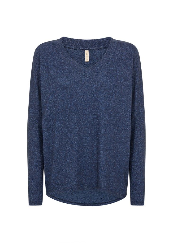 Biara Blouse in Navy Melange