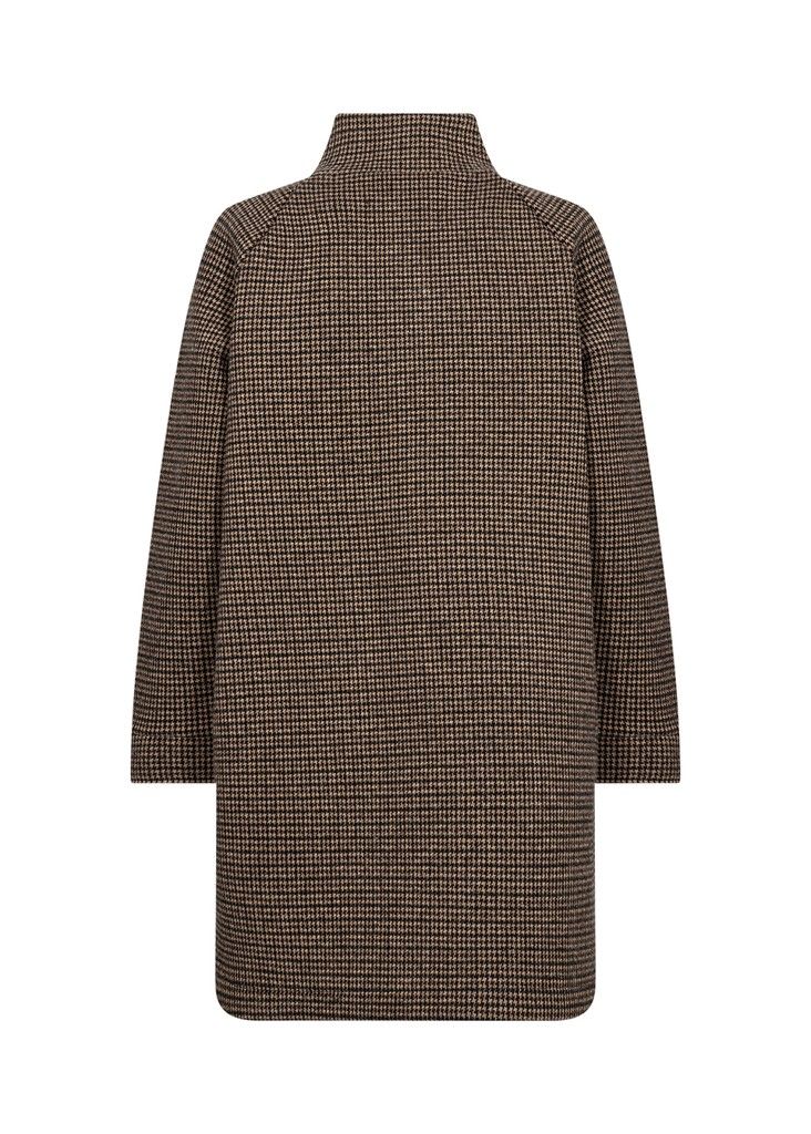 Hasti High Collar Jacket in Chocolate Plum Combi