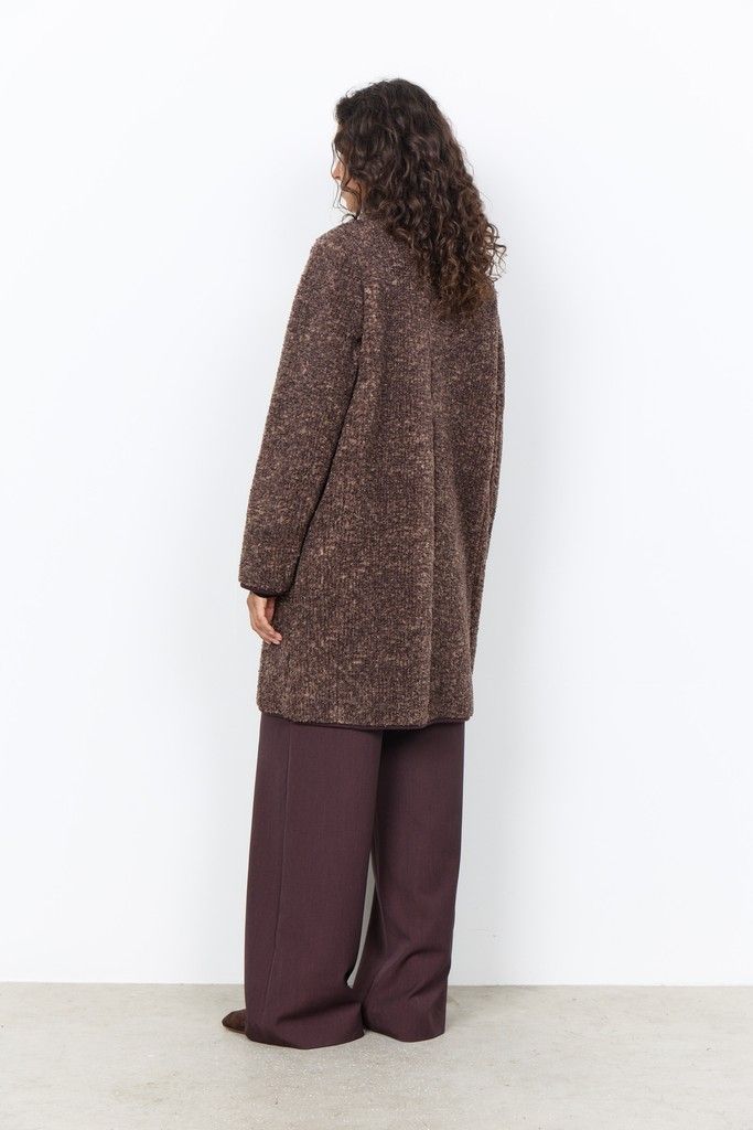 Gertrud High Collar Jacket in Chocolate Plum Mel Combi