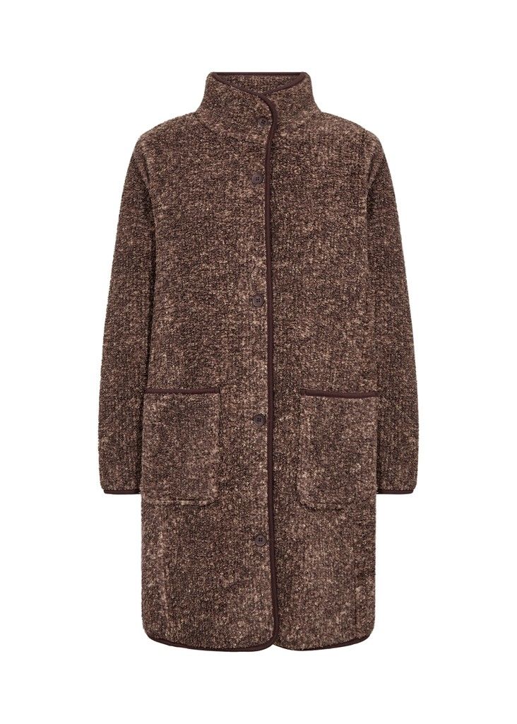 Gertrud High Collar Jacket in Chocolate Plum Mel Combi