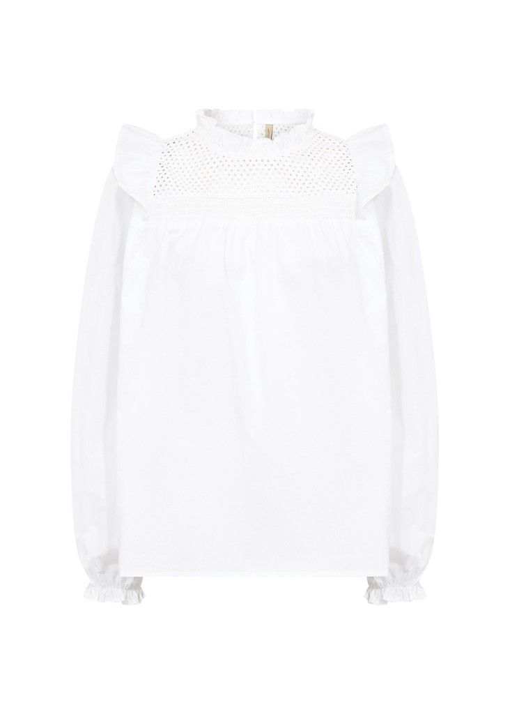 Hakima Art Blouse in White