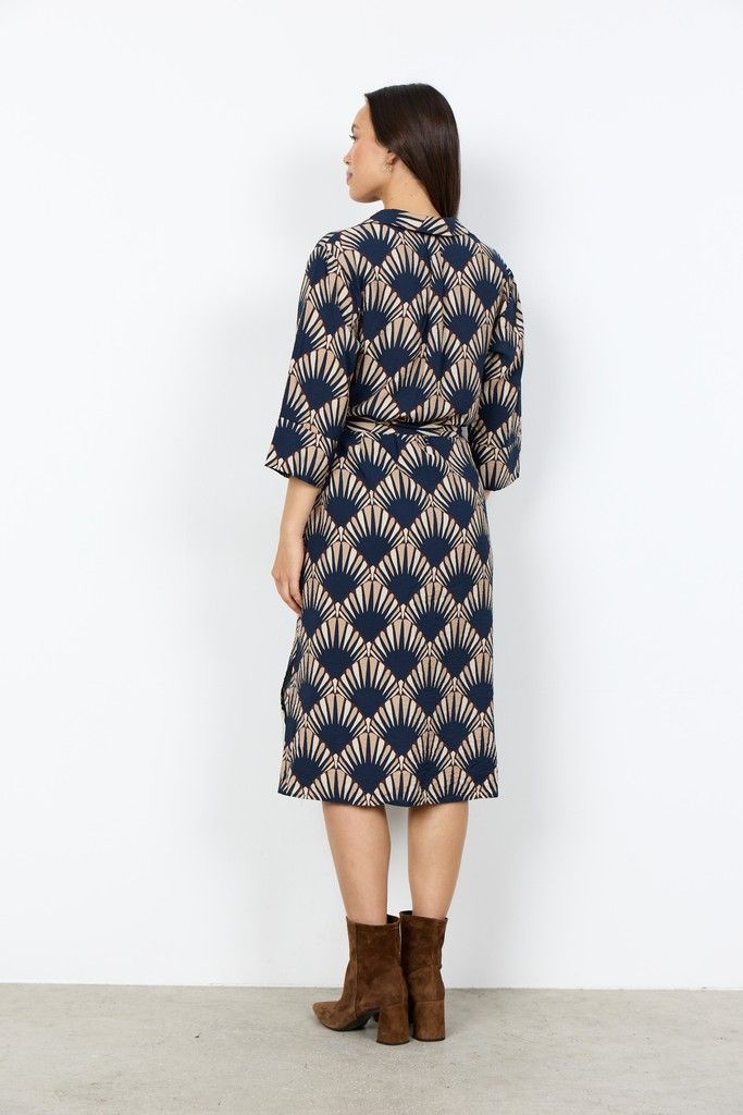 Halin Dress in Navy Combi