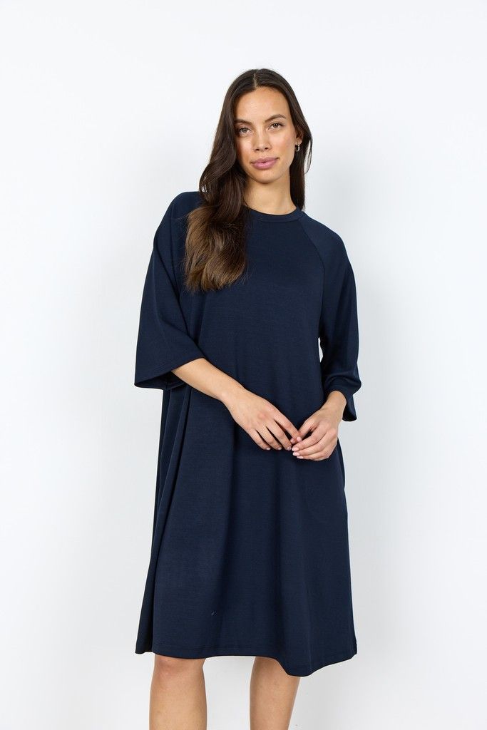 Banu Wide Sleeve Dress in Navy