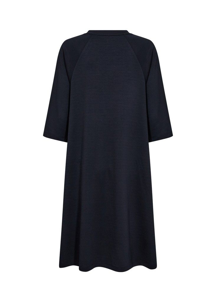 Banu Wide Sleeve Dress in Navy