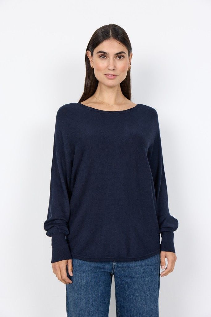 Dollie Pullover with Button Details in Navy