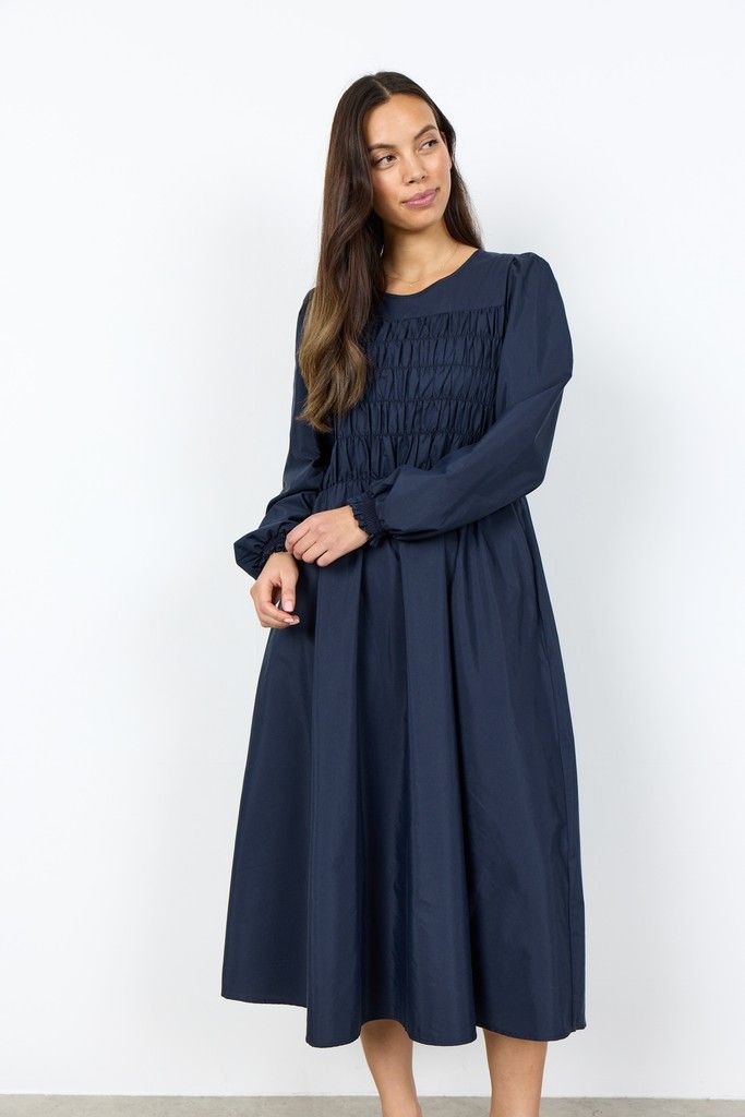 Netti Long Sleeve Dress in Navy