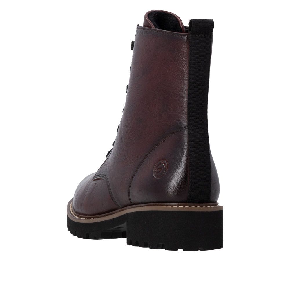 Hazel Leather Boots in Red