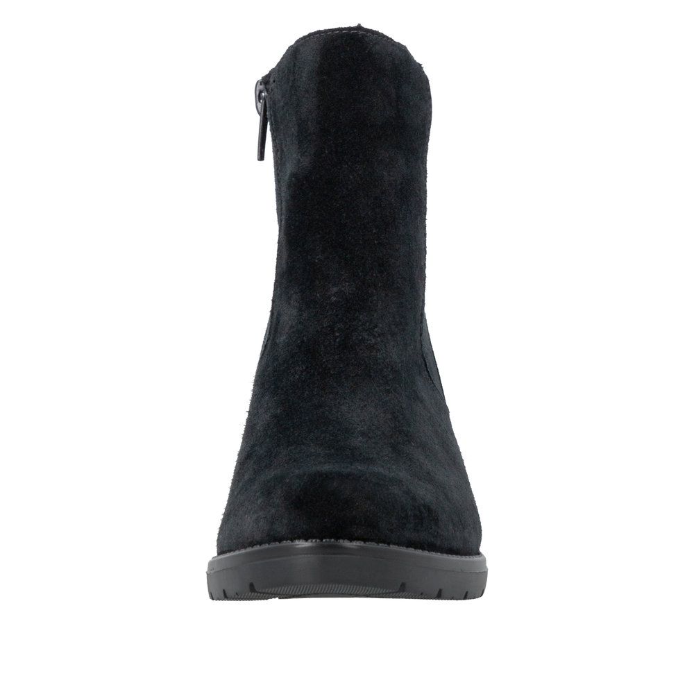 Clara Leather Boots with Heels in Black