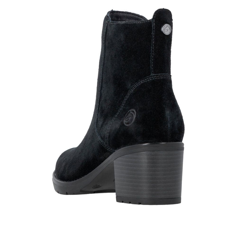 Clara Leather Boots with Heels in Black