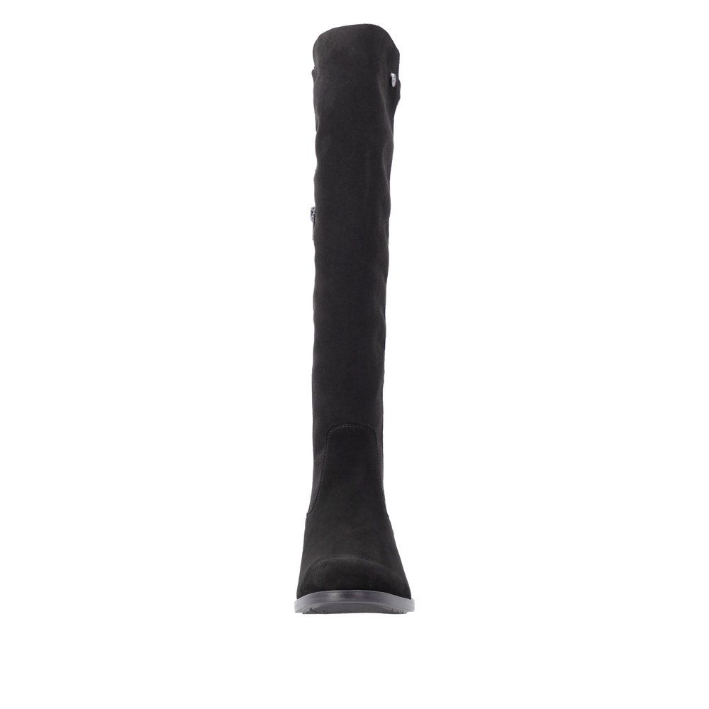 Aoife Knee-High Boots with Side Zipper in Black