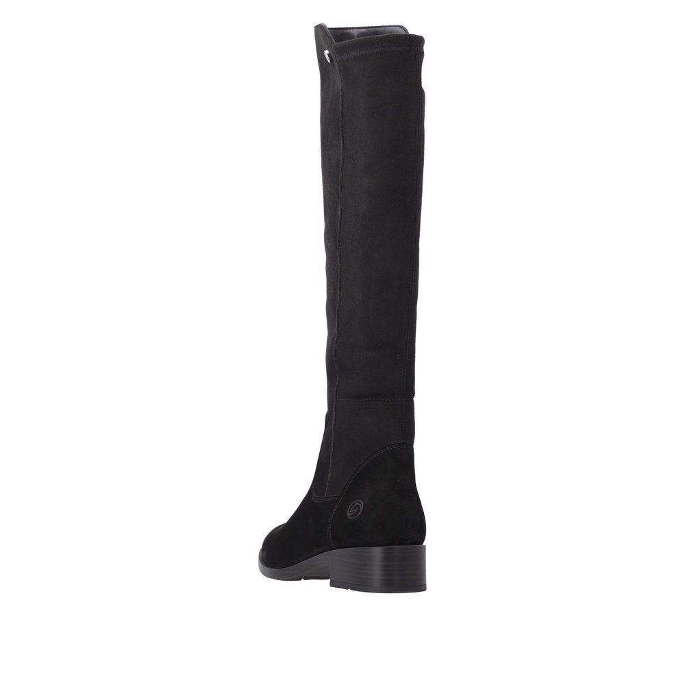 Aoife Knee-High Boots with Side Zipper in Black