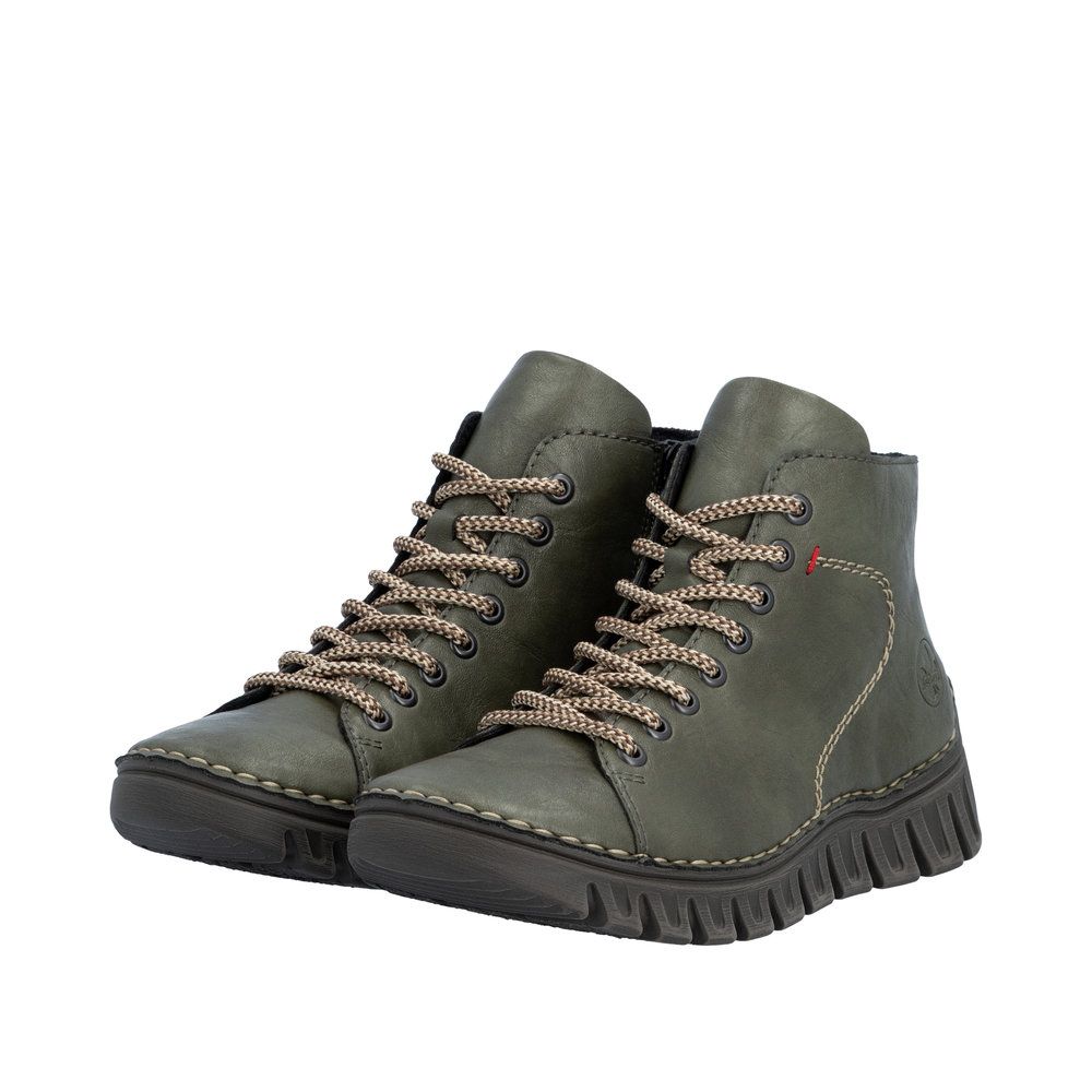 Matilda Lace-Up Boots in Green