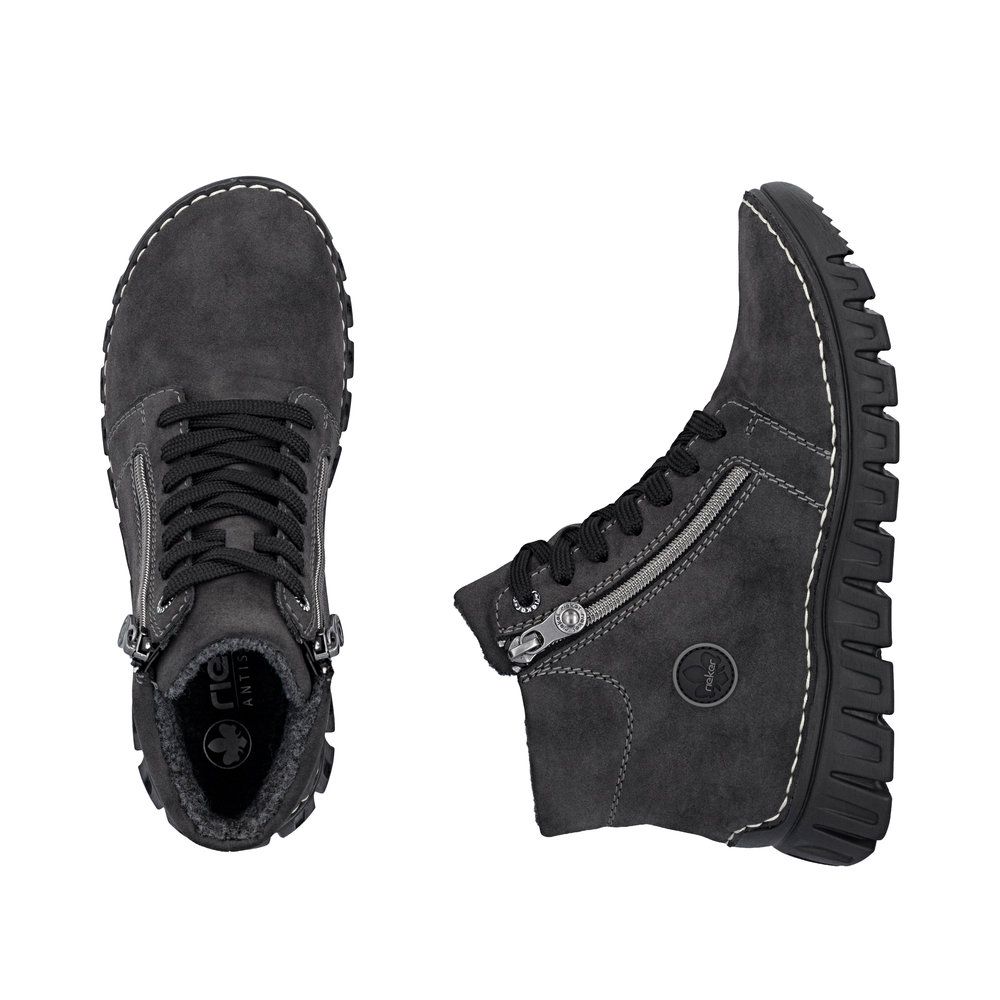 Arabella Boots with Side Zipper in Grey