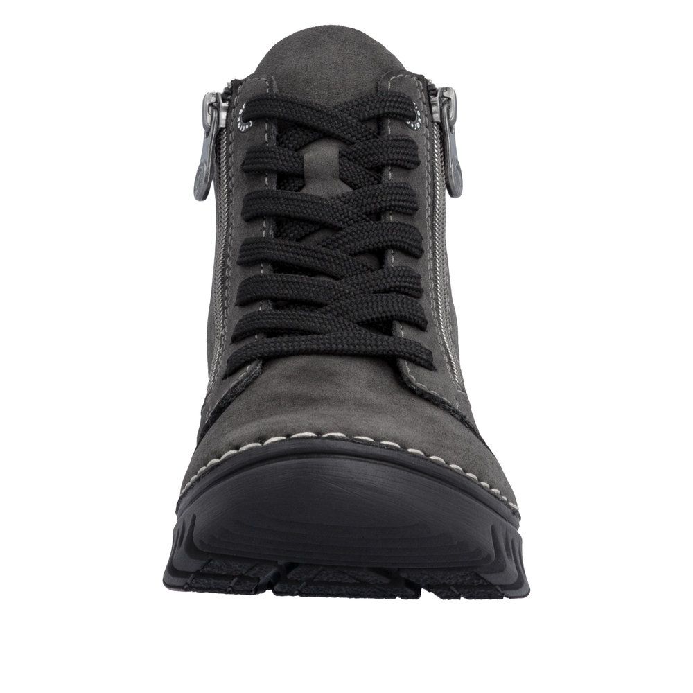 Arabella Boots with Side Zipper in Grey