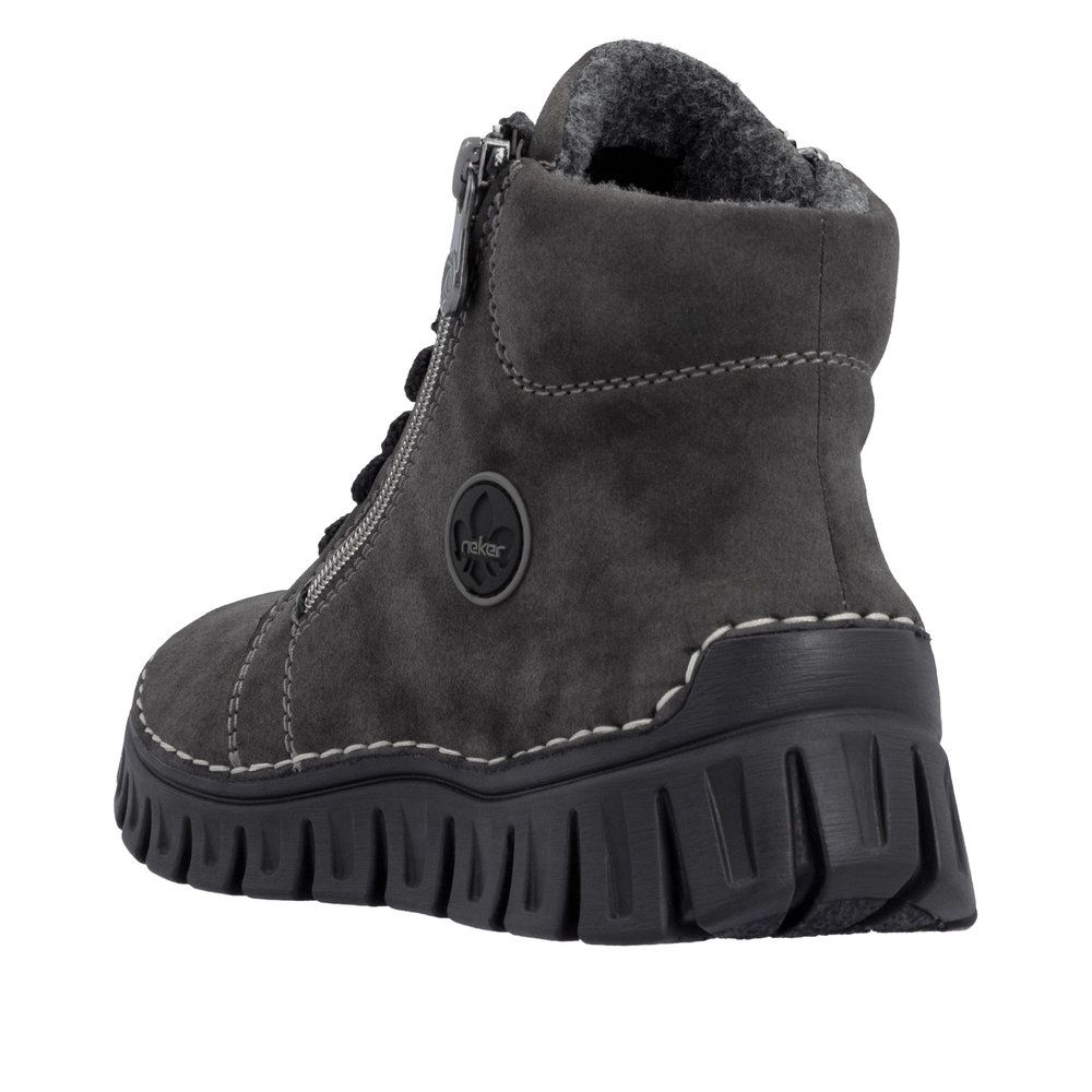 Arabella Boots with Side Zipper in Grey