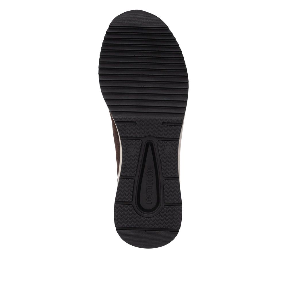 Maeve Wedge Sneaker with Side Zipper in Brown
