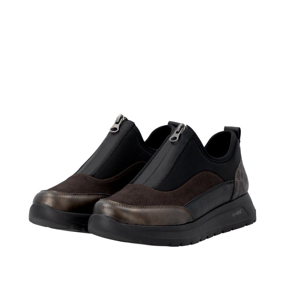 Ada Sneaker with Front Zipper in Black
