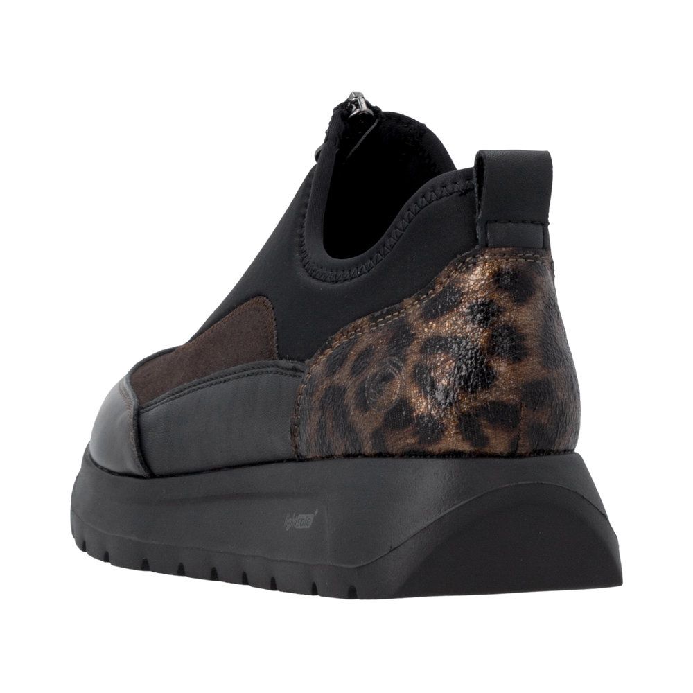 Ada Sneaker with Front Zipper in Black
