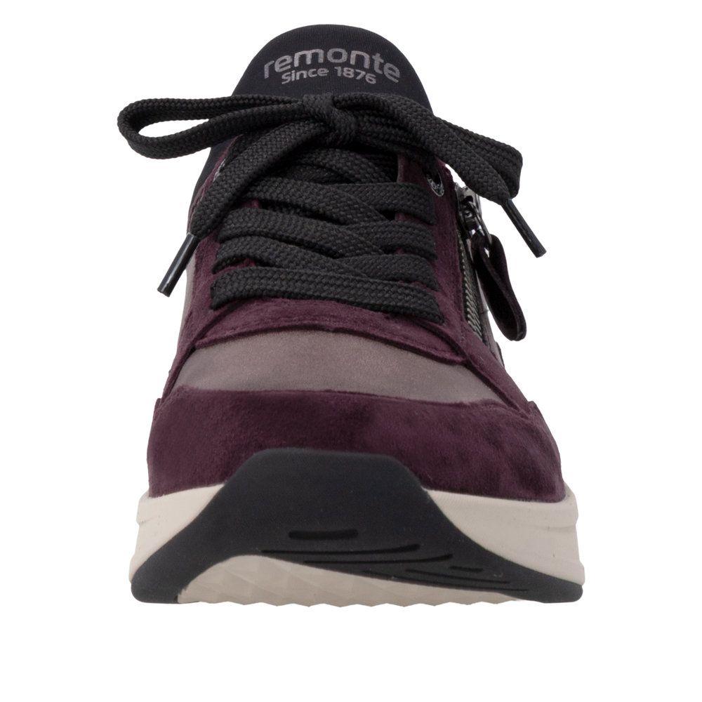 Evie Lace-Up Sneaker with Zipper in Red