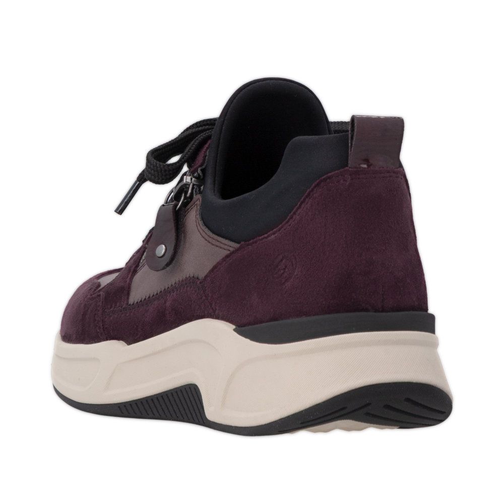 Evie Lace-Up Sneaker with Zipper in Red