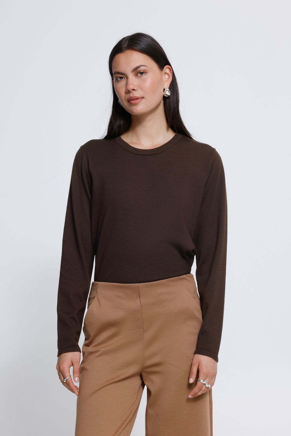 Luls O-Neck Pullover in Chocolate Torte