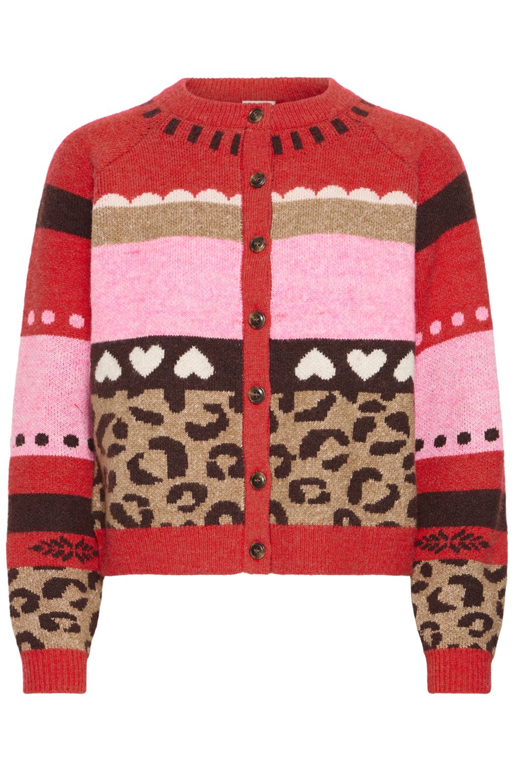 Livoni Cardigan in Poinsettia Mulitpattern