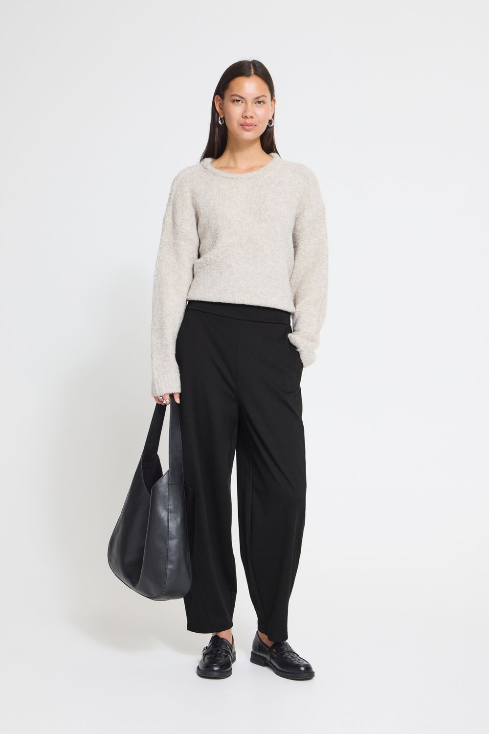 Kate Barrel Trousers in Black