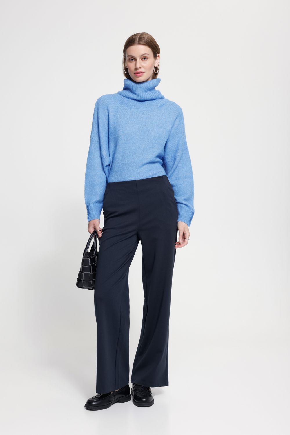 Kate Wide Trousers with Pockets in Total Eclipse