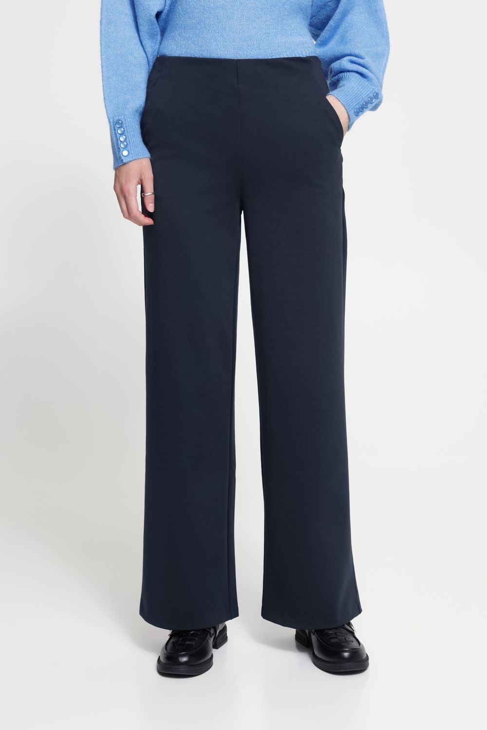 Kate Wide Trousers with Pockets in Total Eclipse