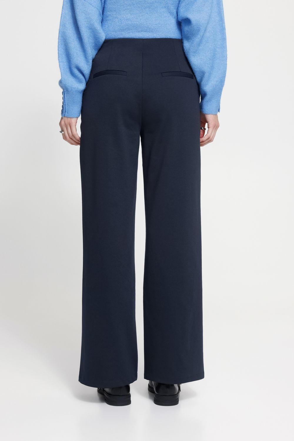 Kate Wide Trousers with Pockets in Total Eclipse