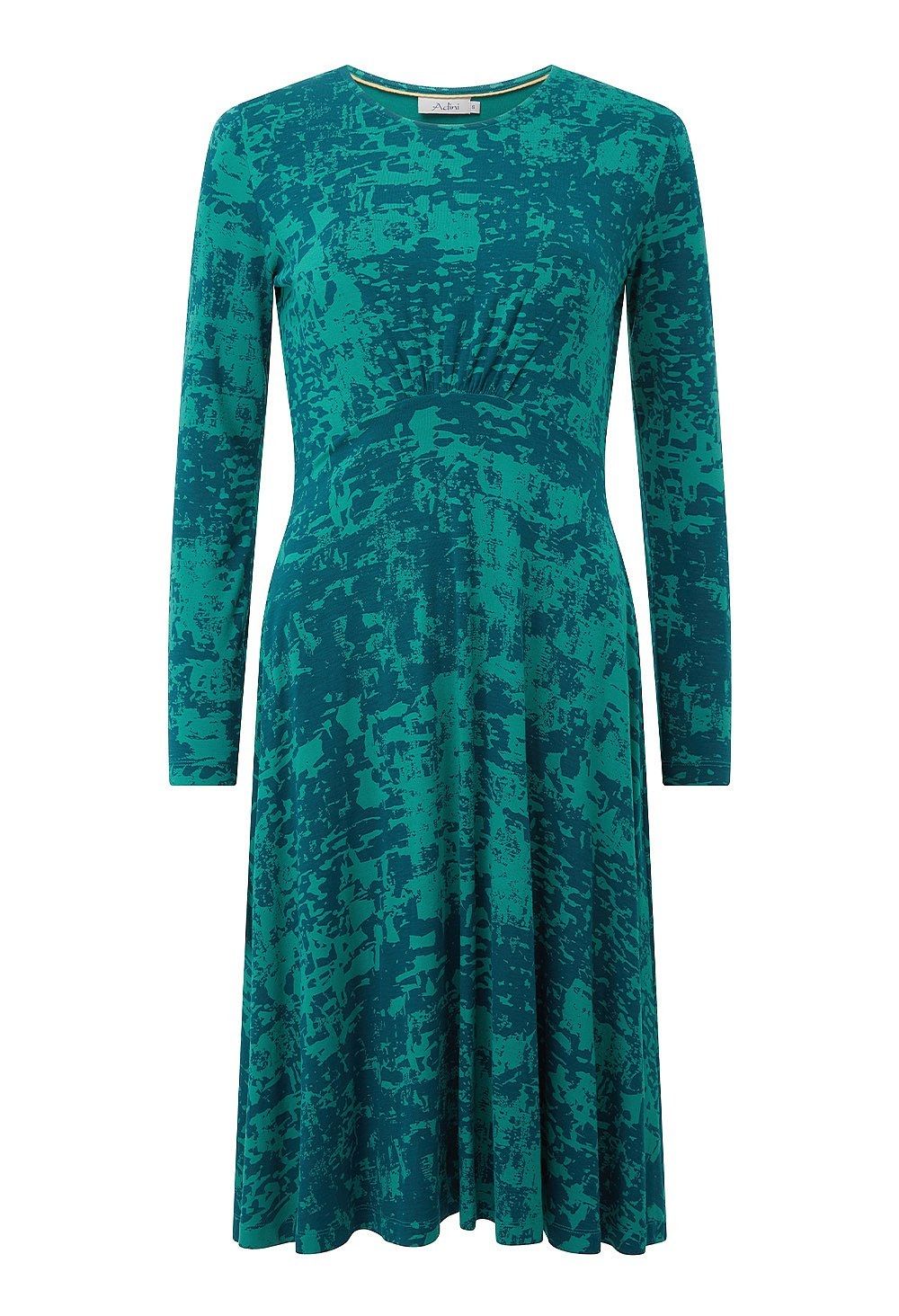 Talianna Dress Arty Abstract in Teal Mix