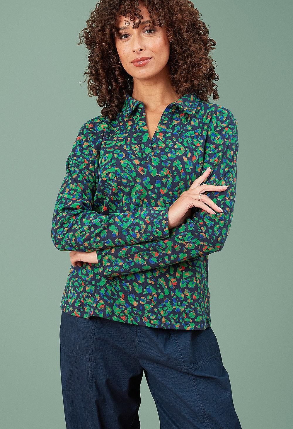 Cassia Top Brushed Leo in Multicolour