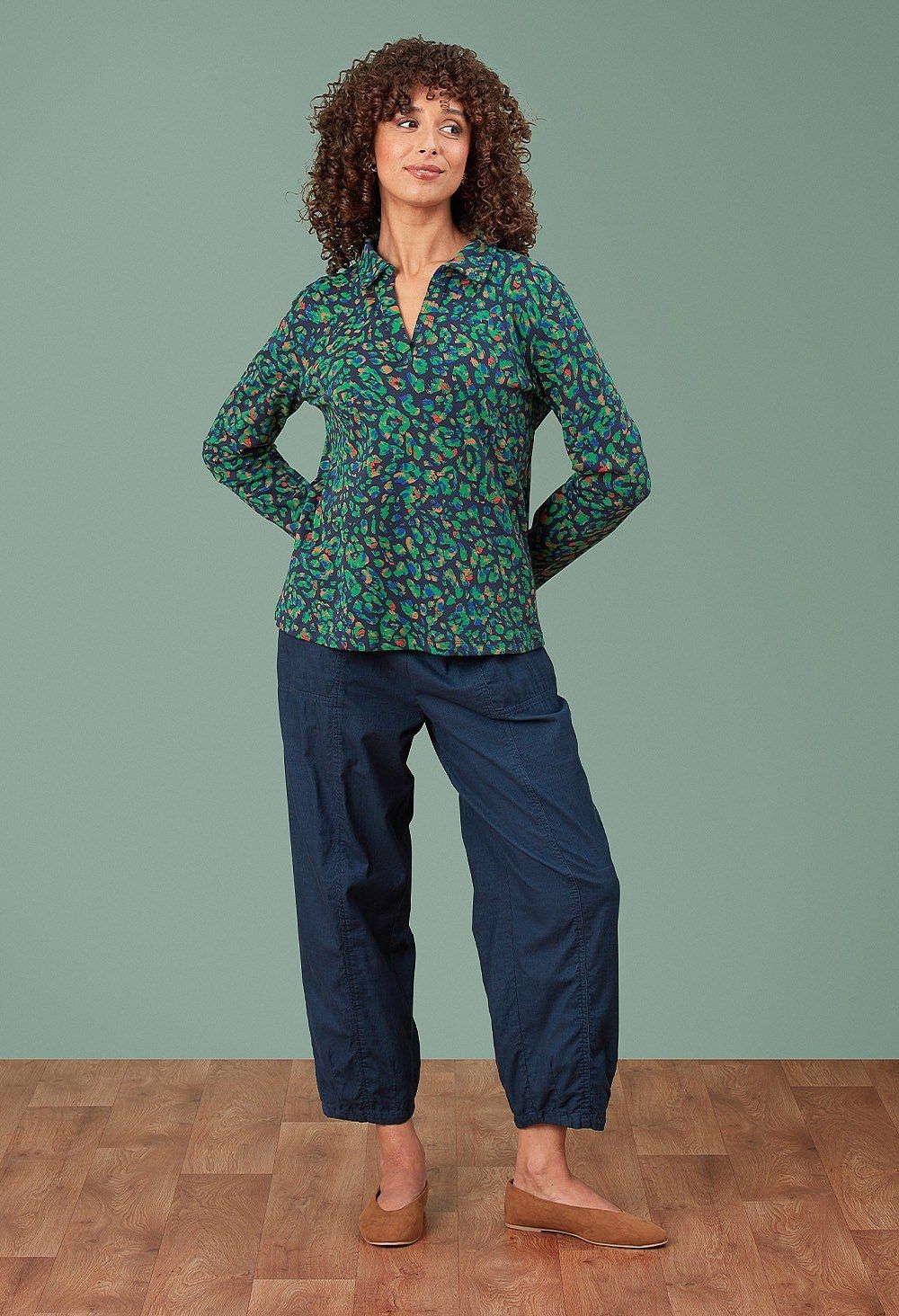 Cassia Top Brushed Leo in Multicolour