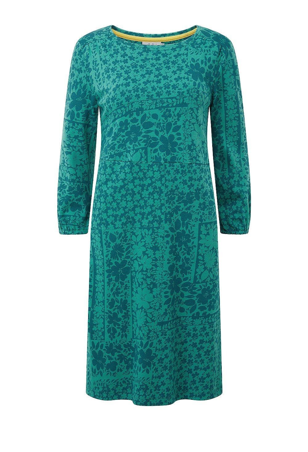Aluna Dress Carnation Floral in Emerald Mix