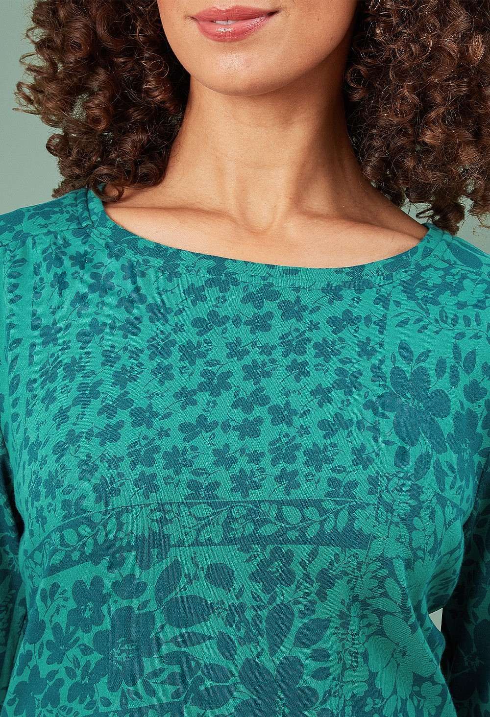 Aluna Dress Carnation Floral in Emerald Mix
