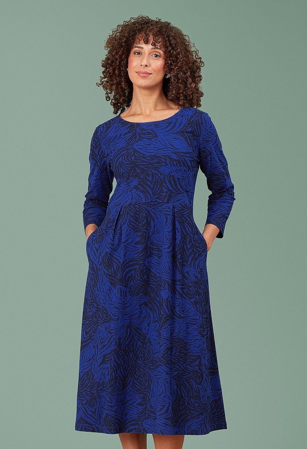 Sandy Dress Jungle Print in Saphire Mix