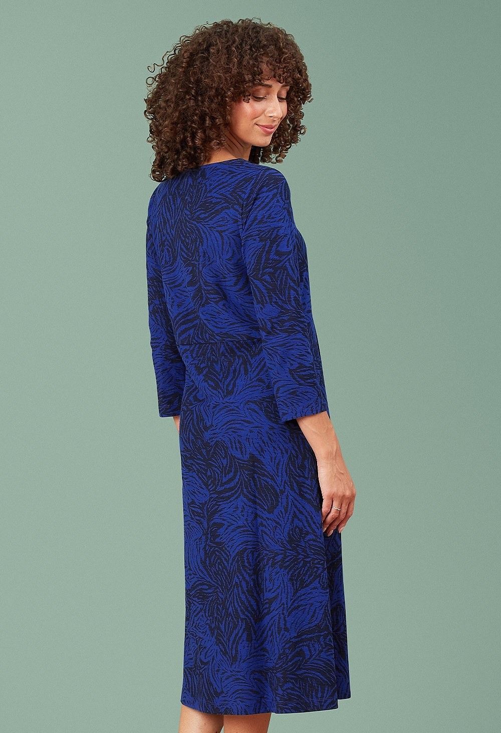 Sandy Dress Jungle Print in Saphire Mix