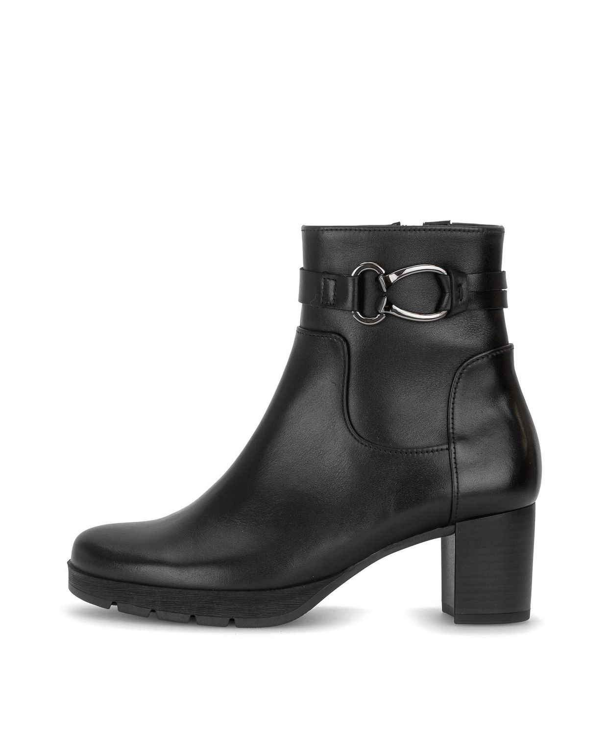 Amber Heeled Ankle Boots with Chain Detail in Black