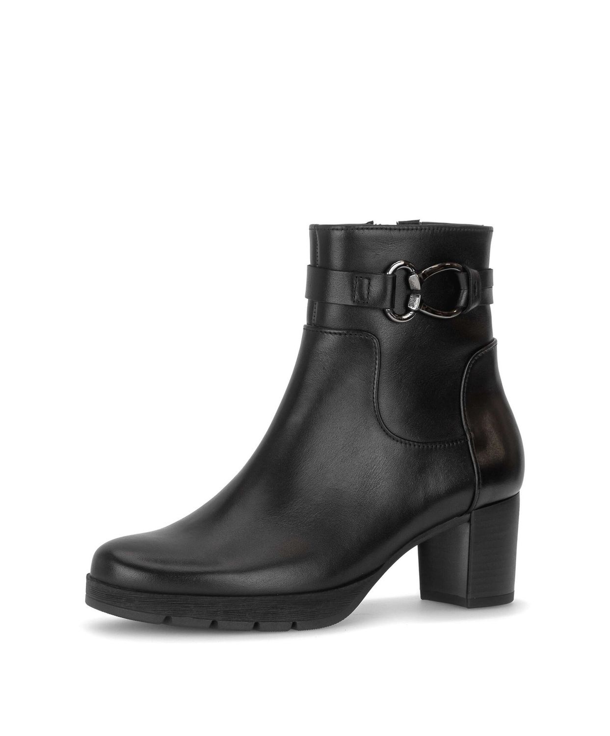 Amber Heeled Ankle Boots with Chain Detail in Black