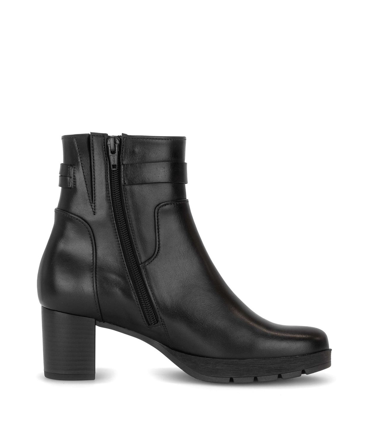 Amber Heeled Ankle Boots with Chain Detail in Black