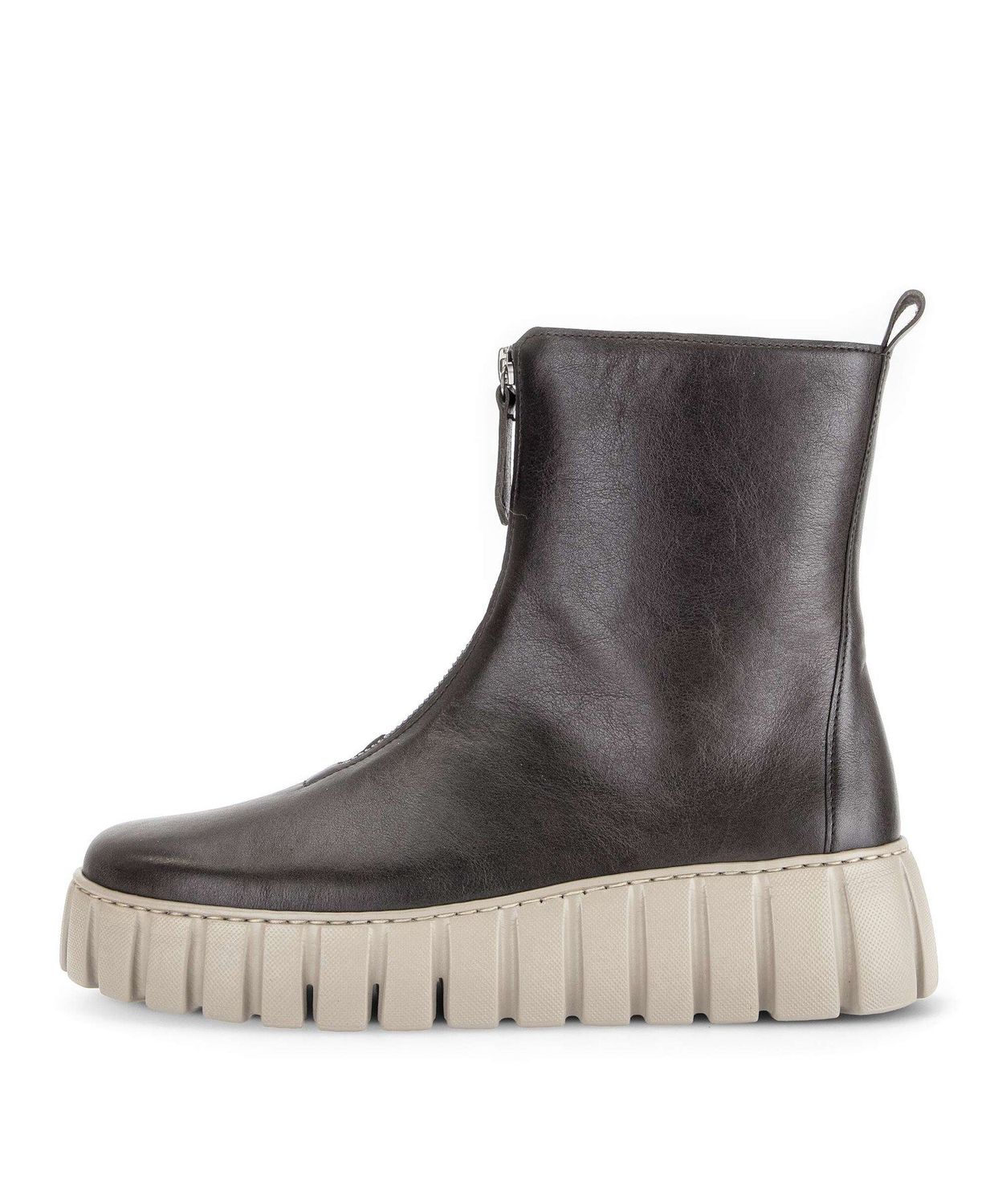 Lauren Leather Ankle Boots in Grey