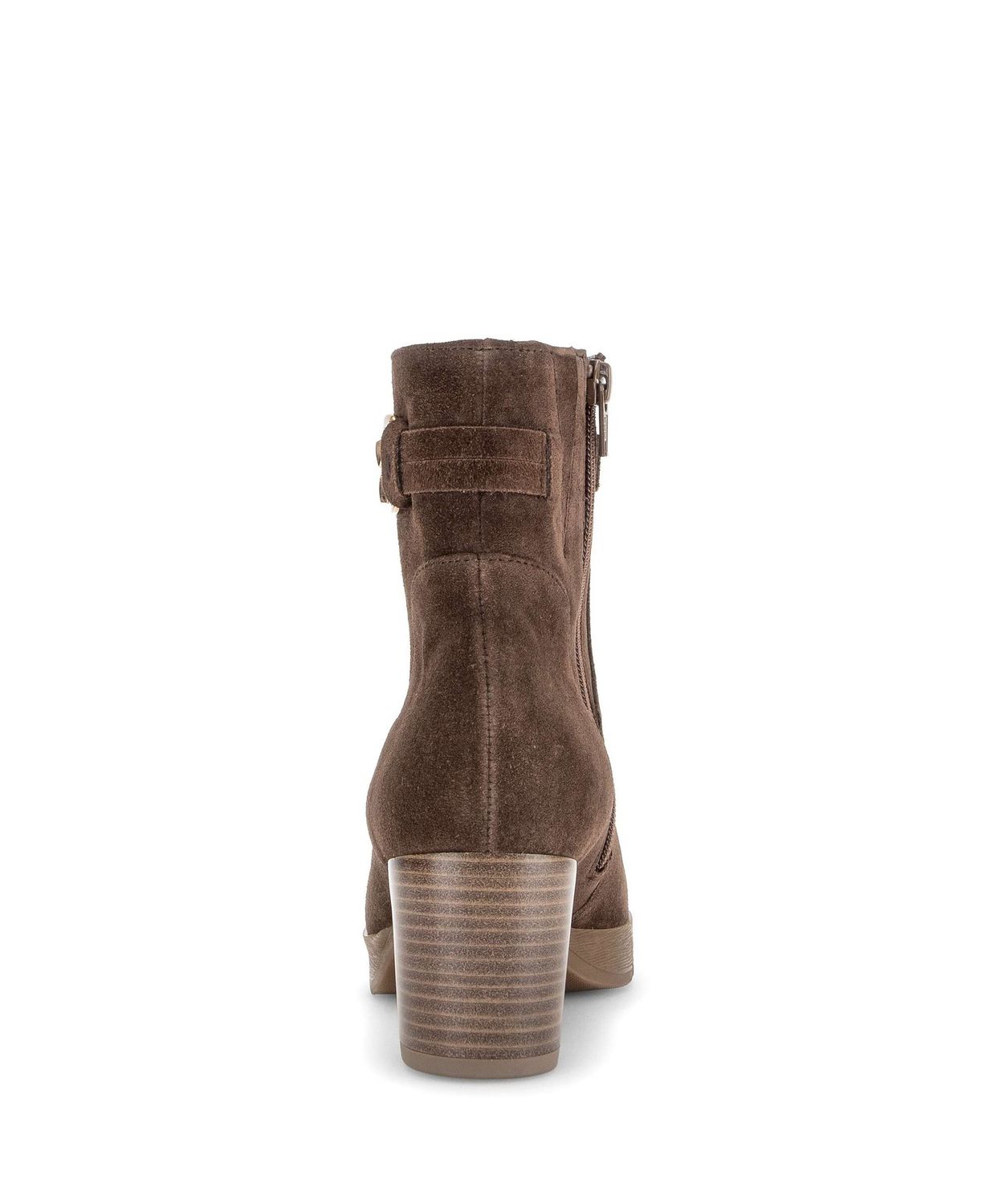 Georgia Heeled Ankle Boots with Chain Detail in Brown