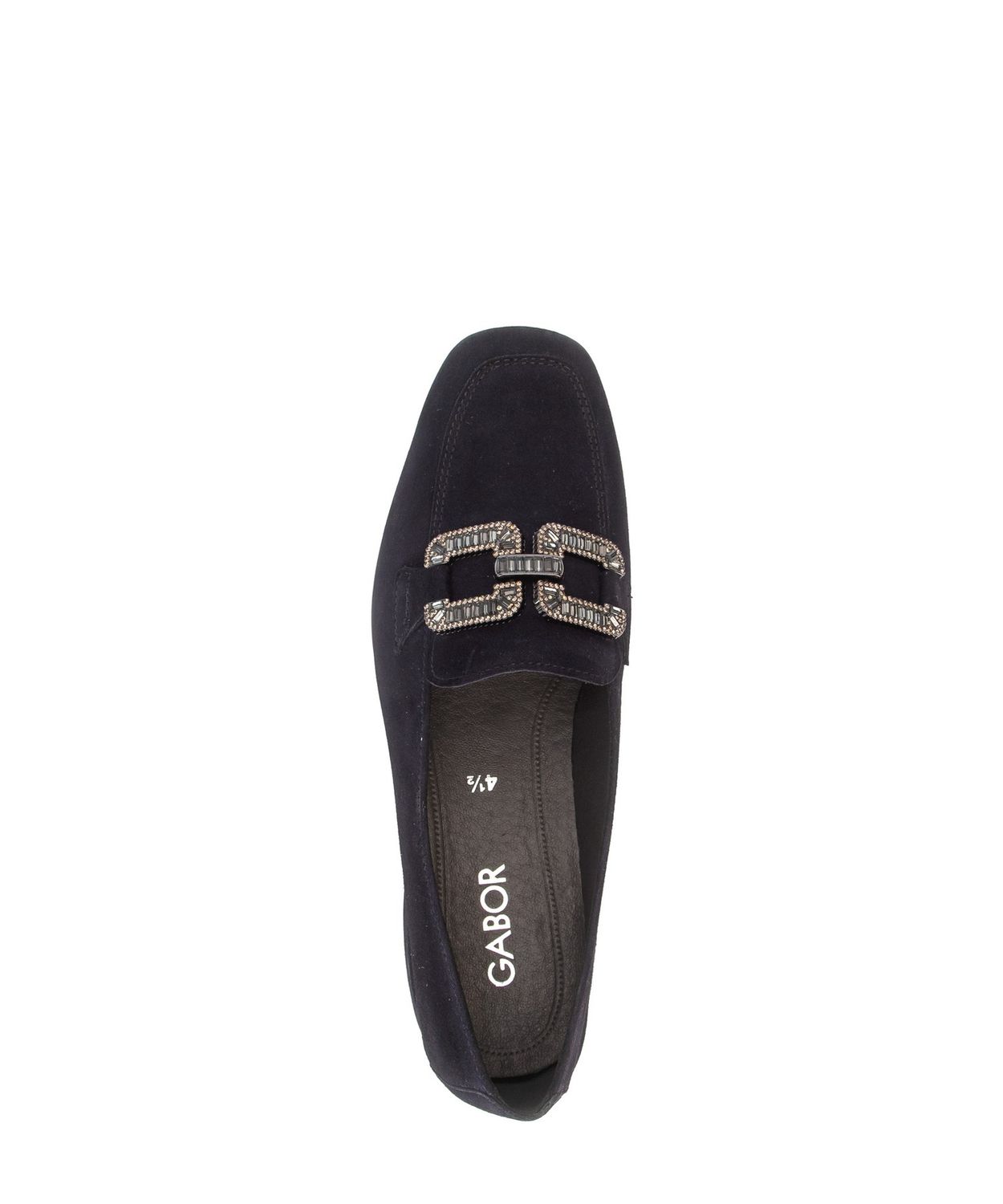 Hannah Suede Loafer with Chain Detail in Navy